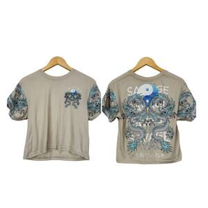 5 for $25| Weekend Warriors Chinese Dragons Crop Tee Size S